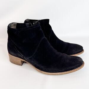 Paul Green Logan Bootie US 5.5 UK 3 Black Suede Leather Ankle Boot Zip Back